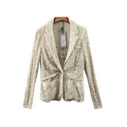 SKLS046   設計女裝復古休閒西裝套裝    一粒扣    蕾絲氣質西裝外套        SKLS046   設計女裝復古休閒西裝套裝    一粒扣    蕾絲氣質西裝外套